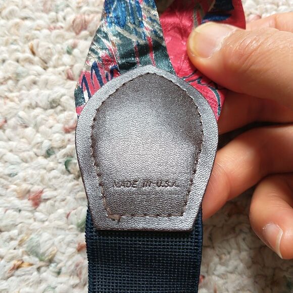 Pelican USA Suspenders Adjustable Clip On Style Red Abstract Fabric Stretch - Picture 6 of 6